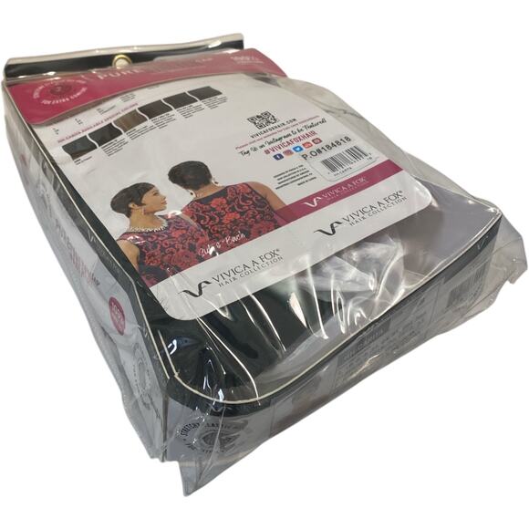 Vivica Fox HH-Carita Pure Stretch Cap Human Hair Wig 1B Off Black NWT  - A866W - Picture 5 of 15